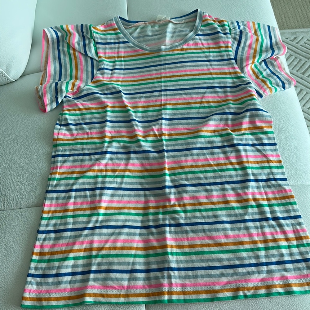 NWOT J.Crew Girls Striped Ruffle Sleeve T-shirt